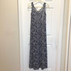 Michael Kors Navy and White Wave Pattern Dress